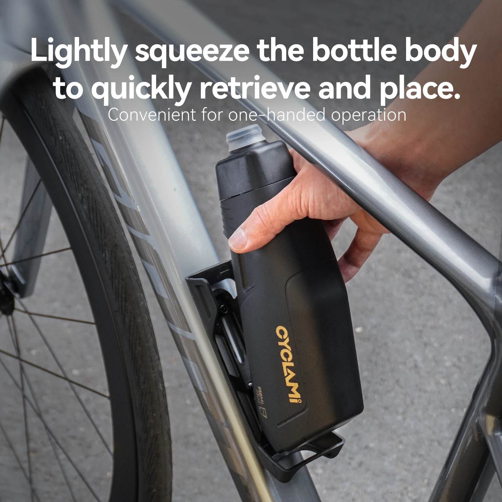 CYCLAMI Bicycle 650ml Aerodynamic Water Bottle Bracket Set Bike Water Bottle MTB Road Frame Down Tube Riding Water Kettle — view 4
