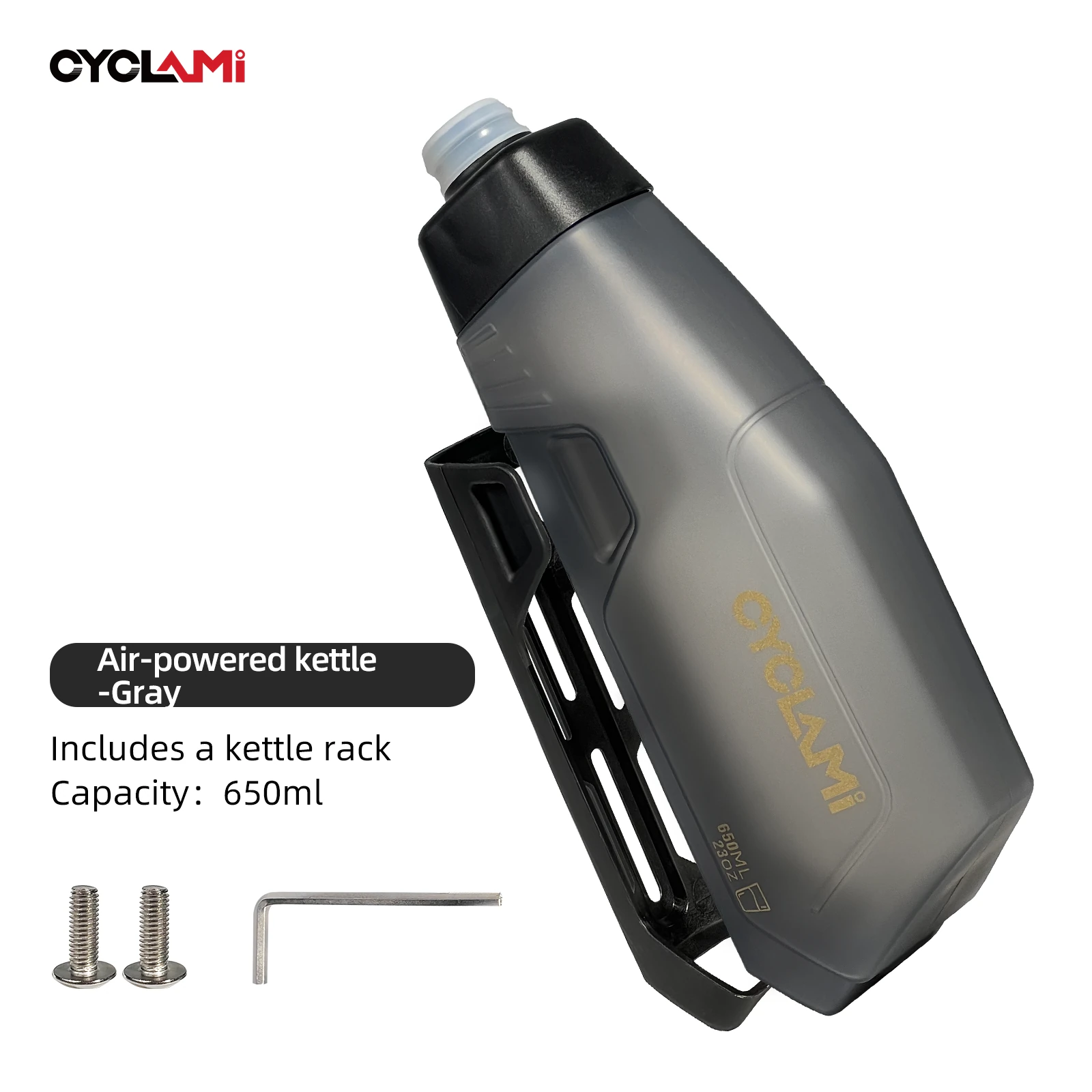 CYCLAMI Bicycle 650ml Aerodynamic Water Bottle Bracket Set Bike Water Bottle MTB Road Frame Down Tube Riding Water Kettle — view 8