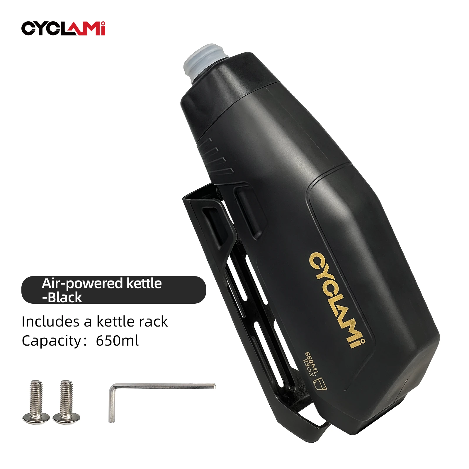 CYCLAMI Bicycle 650ml Aerodynamic Water Bottle Bracket Set Bike Water Bottle MTB Road Frame Down Tube Riding Water Kettle — view 9