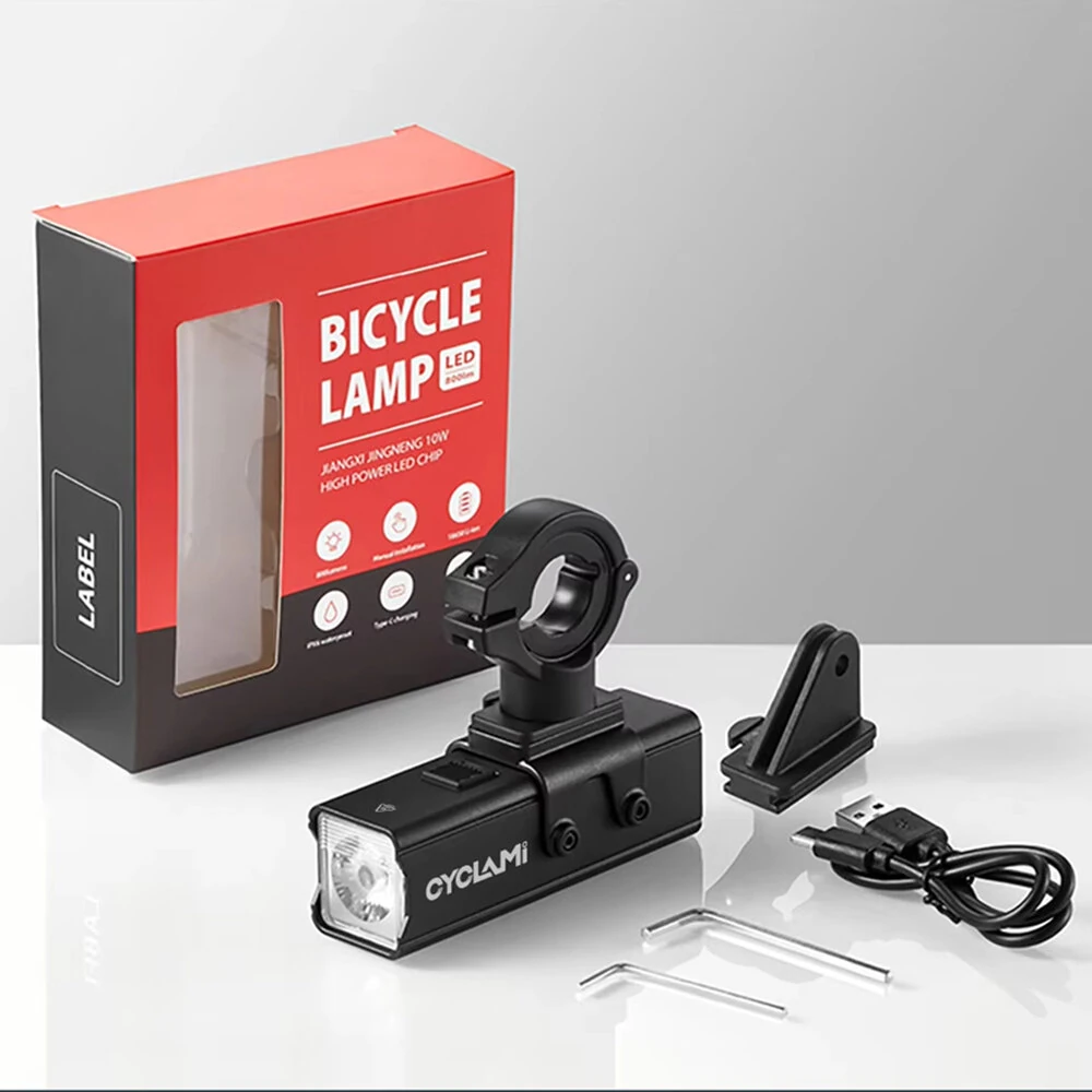 CYCLAMI BR 1000LM Highlight Bike Headlight 4500mAH 5 Gears Modes Lamp Type-C Charging Bicycle Front Light for Outdoor Night Cycling Safety — view 8