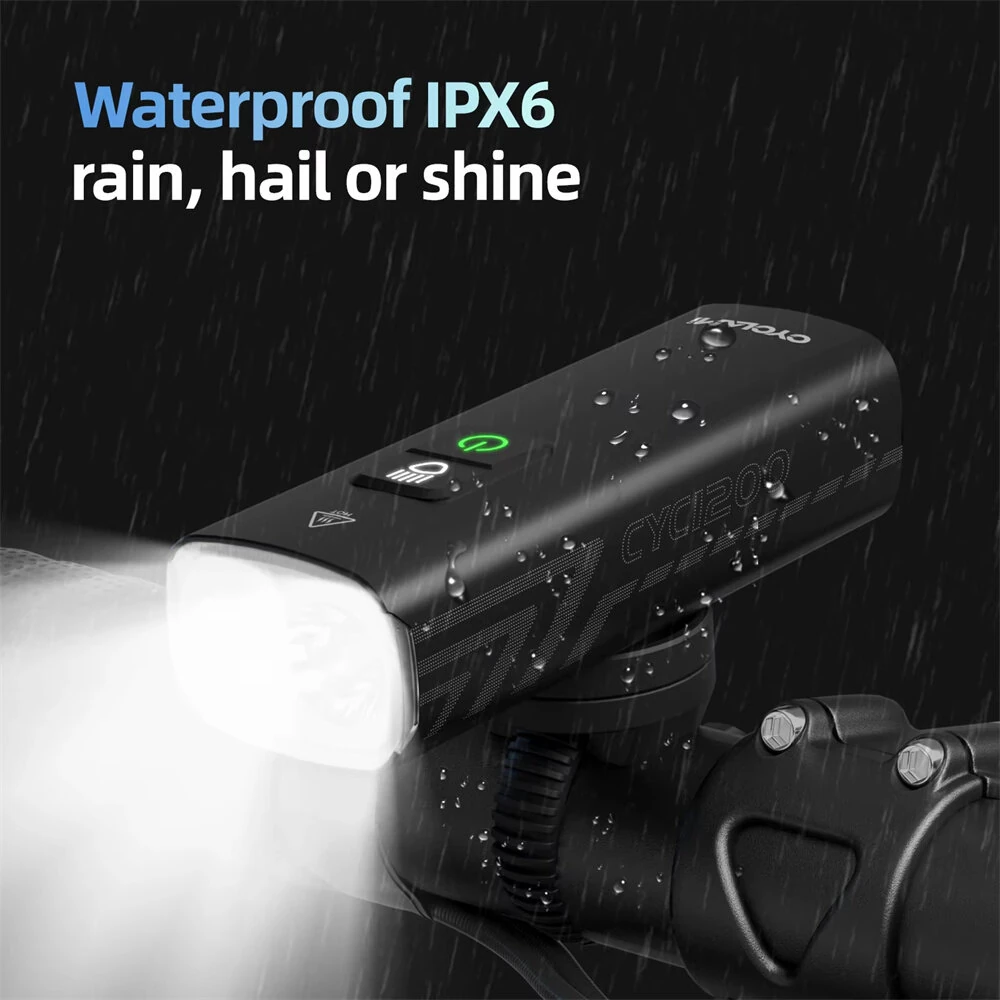 CYCLAMI BR 1200 Lumens Bike Headlight 2500mAh IPX6 Waterproof Type-C Charging Front Lights for Outdoor Road Cycling Safety — view 3