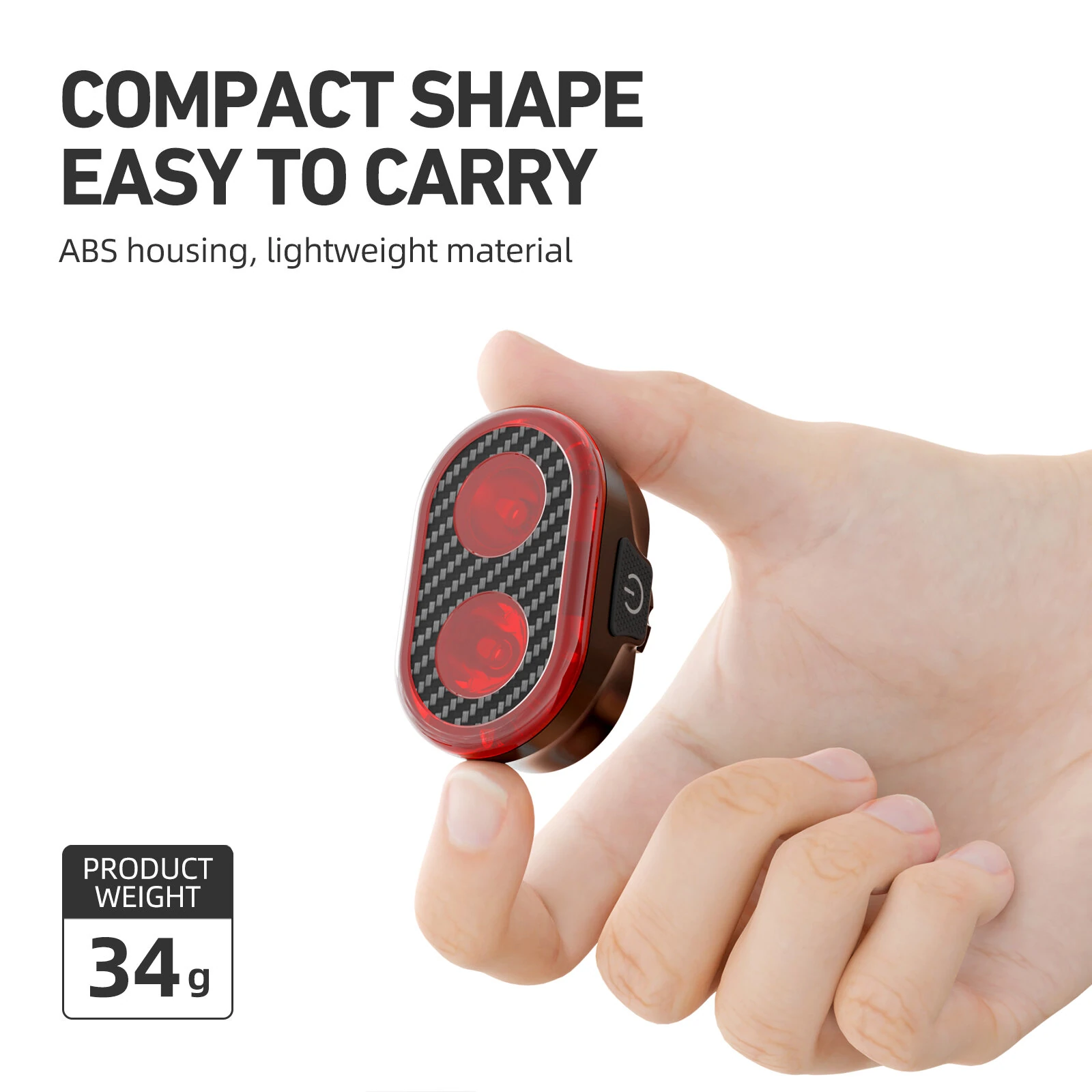 CYCLAMI CY200 Smart Bike Brake Sensing Rear Light 600mAh Battery IPX6 Waterproof LED Charging Taillight Warning Back Light for Night Cycling — view 5