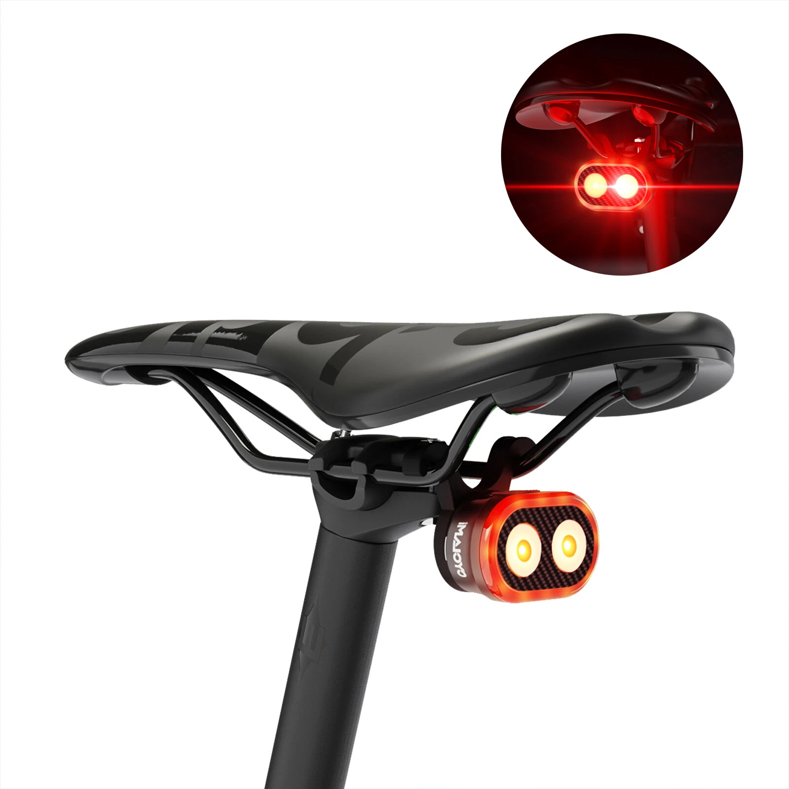 CYCLAMI CY200 Smart Bike Brake Sensing Rear Light 600mAh Battery IPX6 Waterproof LED Charging Taillight Warning Back Light for Night Cycling — view 7