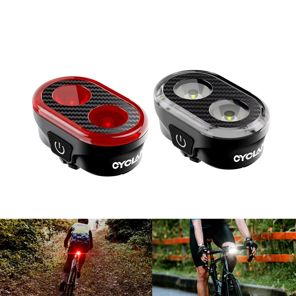 CYCLAMI CY300T 2PCS Bicycle Smart Front Rear Brake Sensing Lights Waterproof Type-C Charging Bike Lighting Headlight Warning Taillight for MTB Road Cycling — CYCLAMI