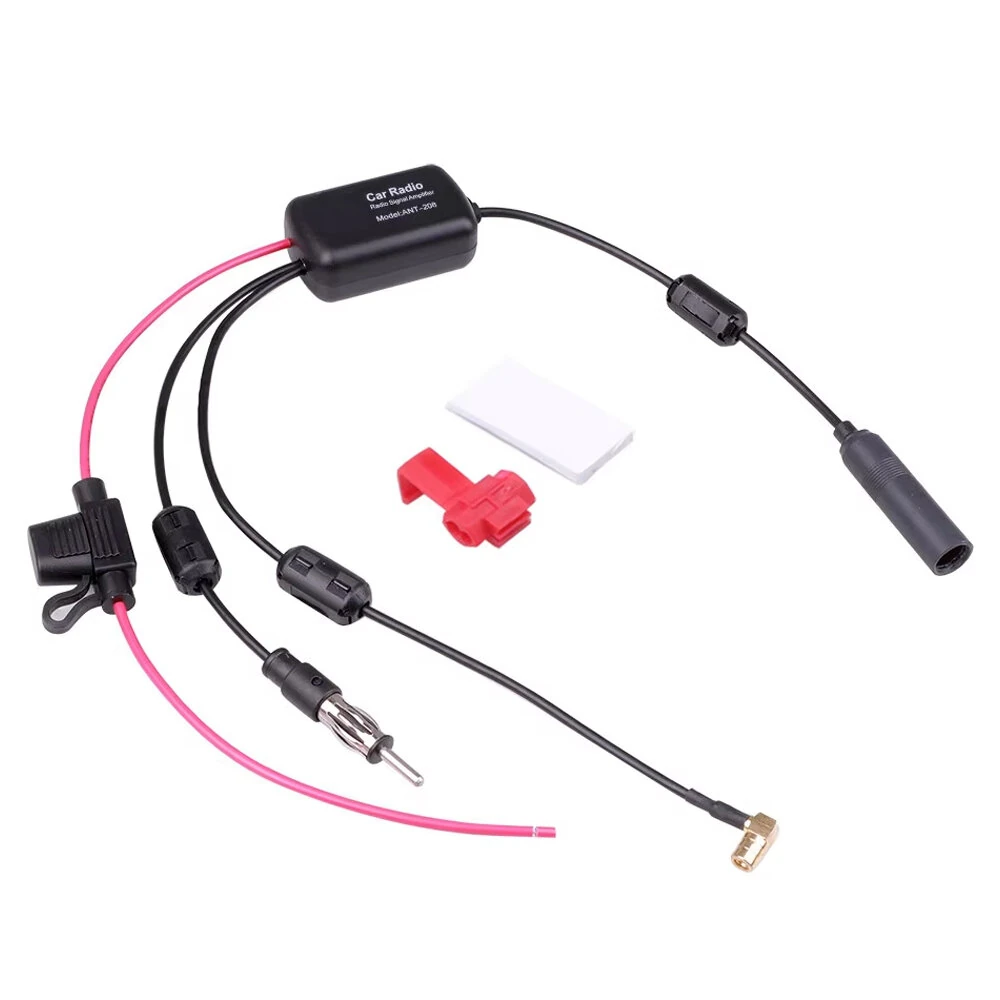 DAB+FM+Car Stereo Antenna Aerial Splitter Cable Adapter 12V Radio Signal Amplifier Antenna Signal Booster FM/AM Car Accessories — image 1