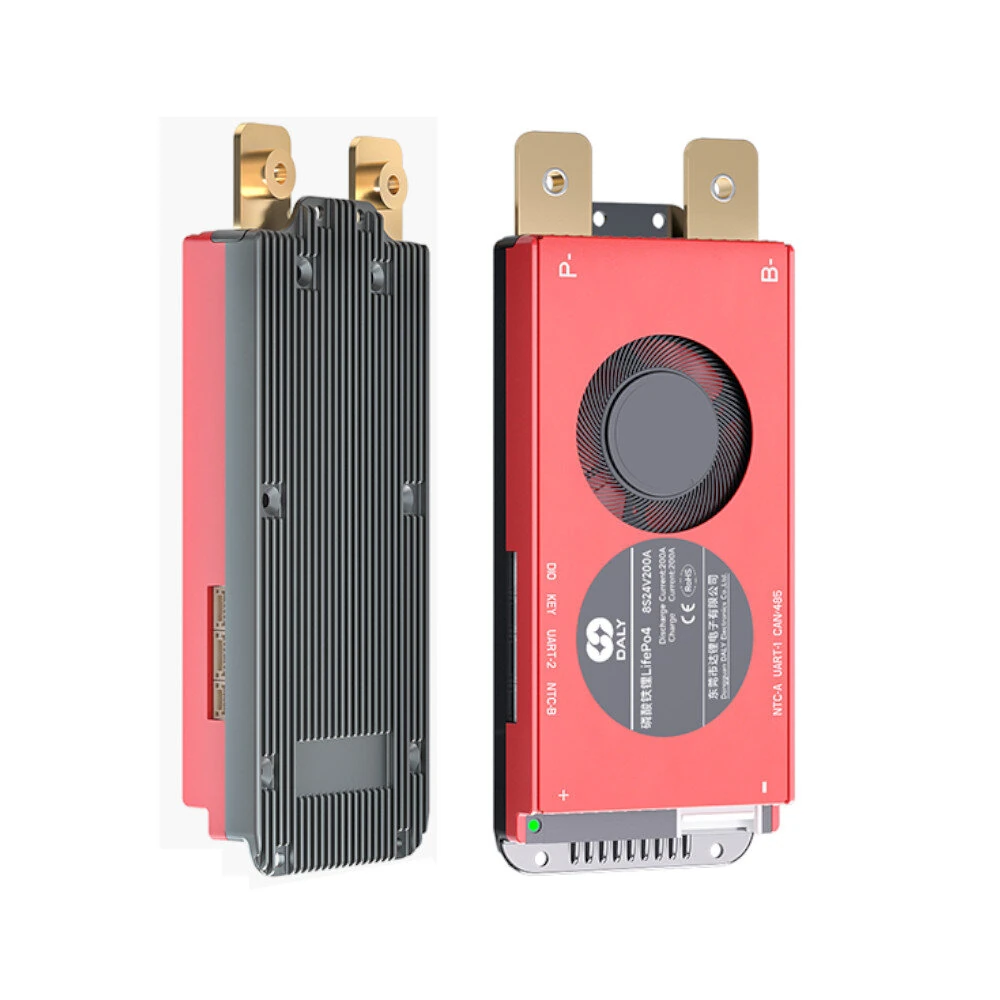 Daly BMS LiFePO4 with Fan Smart Board Iron Lithium Battery Protection Board with Balance+bluetooth+RS485+CAN M-type 4~24 Series with Parallel Module 3.65V — image 1