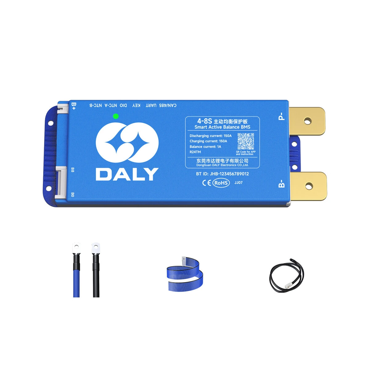 DALY Smart BMS Active Balance WiFi BMS Built-in bluetooth+RS485+CAN CANBUS BMS 4S-24S 150A/200A for Lifepo4 Li-ion Battery