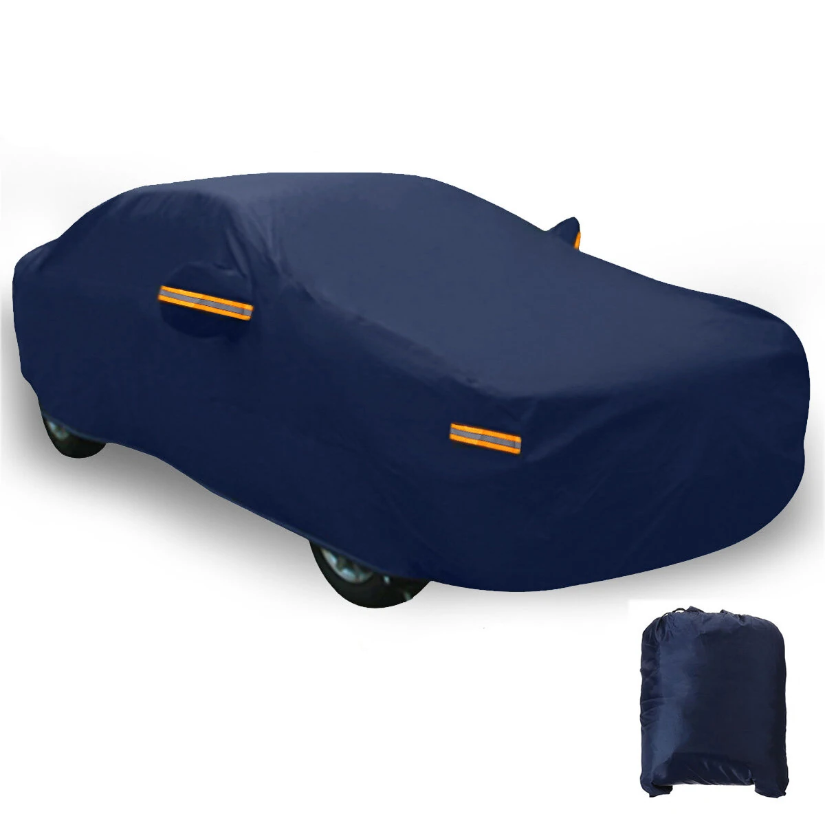 Dark Blue Full Car Cover Waterproof Sun Rain Heat Dust UV Resistant Protection — view 2