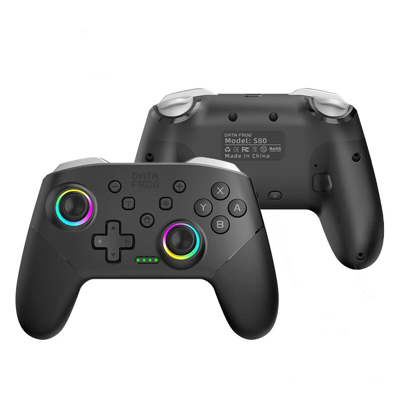 DATA FROG S80 Switch2 Wireless Game Controller Wired bluetooth Gamepad with RGB Light Support Six Axis Motion Trubo Vibration Function Programmable Compatible with Switch/Switch OLED/Switch Lite/Switch2/PC