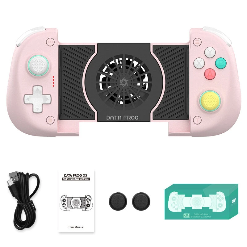 DATA FROG X3 Stretchable Game Controller Wired bluetooth Gamepad with Cooling Fan Dual Hall Effectis Vibration Turbo Function Compatible with 3.94-inch to 6.89-inch Moile Phone — view 5