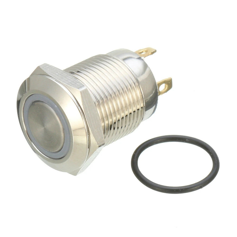 DC 12V 12mm 4 Pin Momentary Switch Led Light Metal Push Button Waterproof Switch — view 2