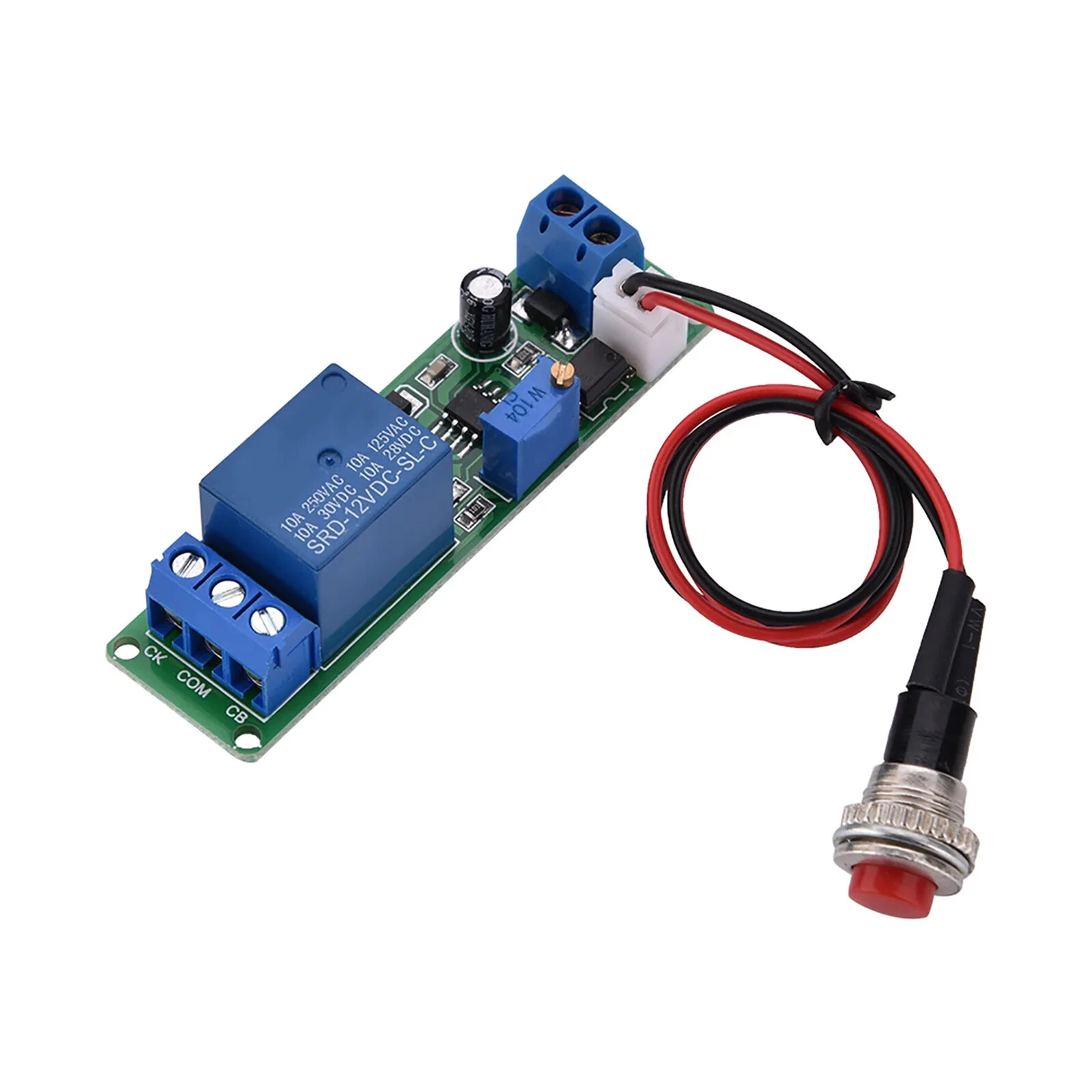 DC 12V Adjustable Timer Delay Turn Off Timing High Precision Relay Switch Module with External Button Trigger — view 2
