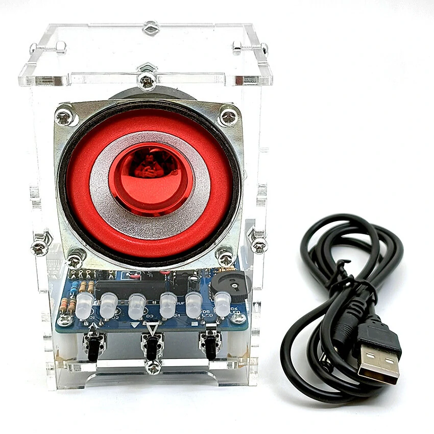 DC 5V LM386 bluetooth Audio Amplifier Board Speaker 4ohm 5W Loudspeaker Box DIY Electronic Kit Not Assembled — view 3