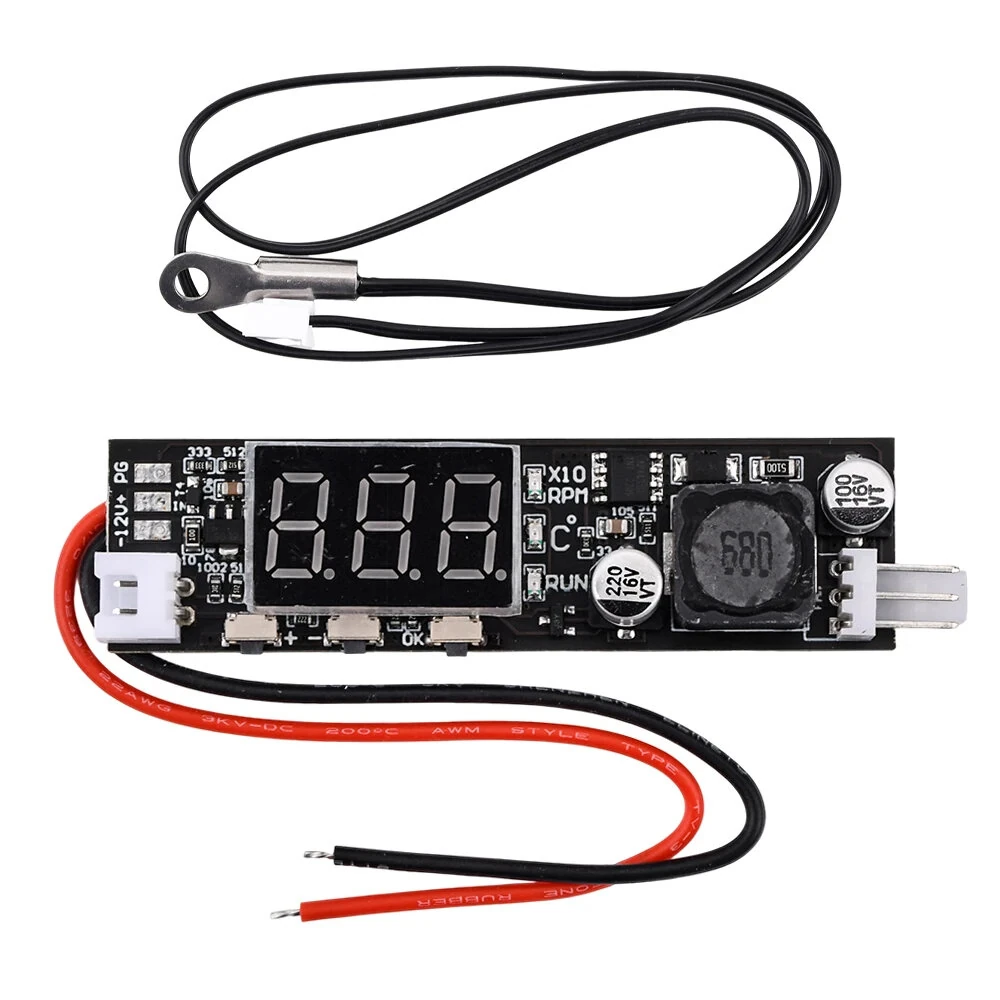 DC12V Driver Module PWM 2-3 Wire Fan Temperature Controller Speed Governor Display Module for PC Fan/Alarm — view 2