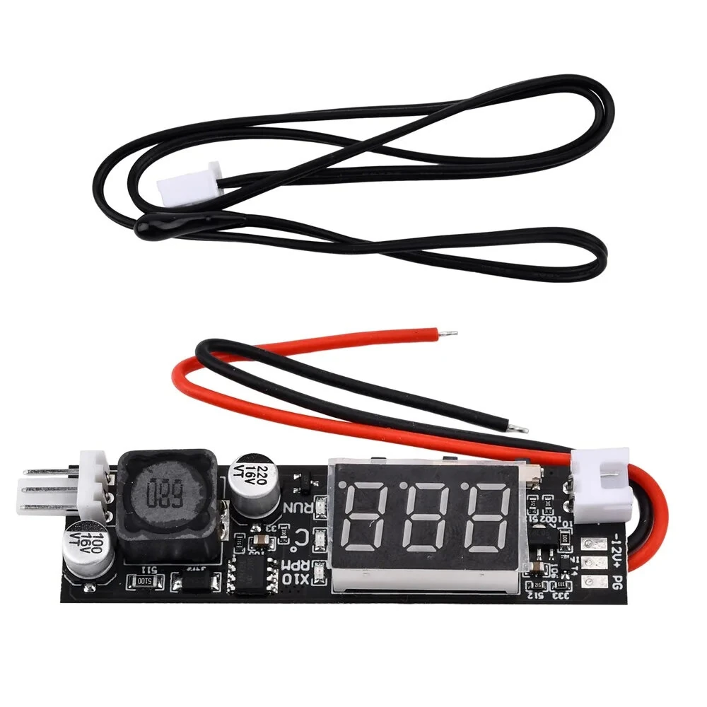 DC12V Driver Module PWM 2-3 Wire Fan Temperature Controller Speed Governor Display Module for PC Fan/Alarm — view 3