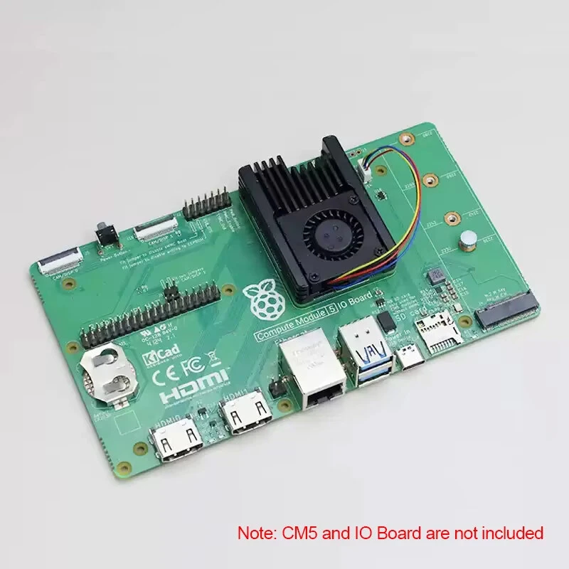 DC5V Cooling Fan Heatsink 8000RPM PWM Speed Adjustable Active Radiator Cooler with Thermal Pads for Raspberry Pi CM5/CM4 — view 3