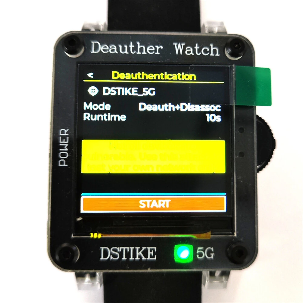 Deauther Watch X-5G Dual-Band WiFi Network Security Testing Learning ESP32-C5 RISC-V 1.54-Inch IPS Display RGB Status LED USB-C Open Source Programming — image 1