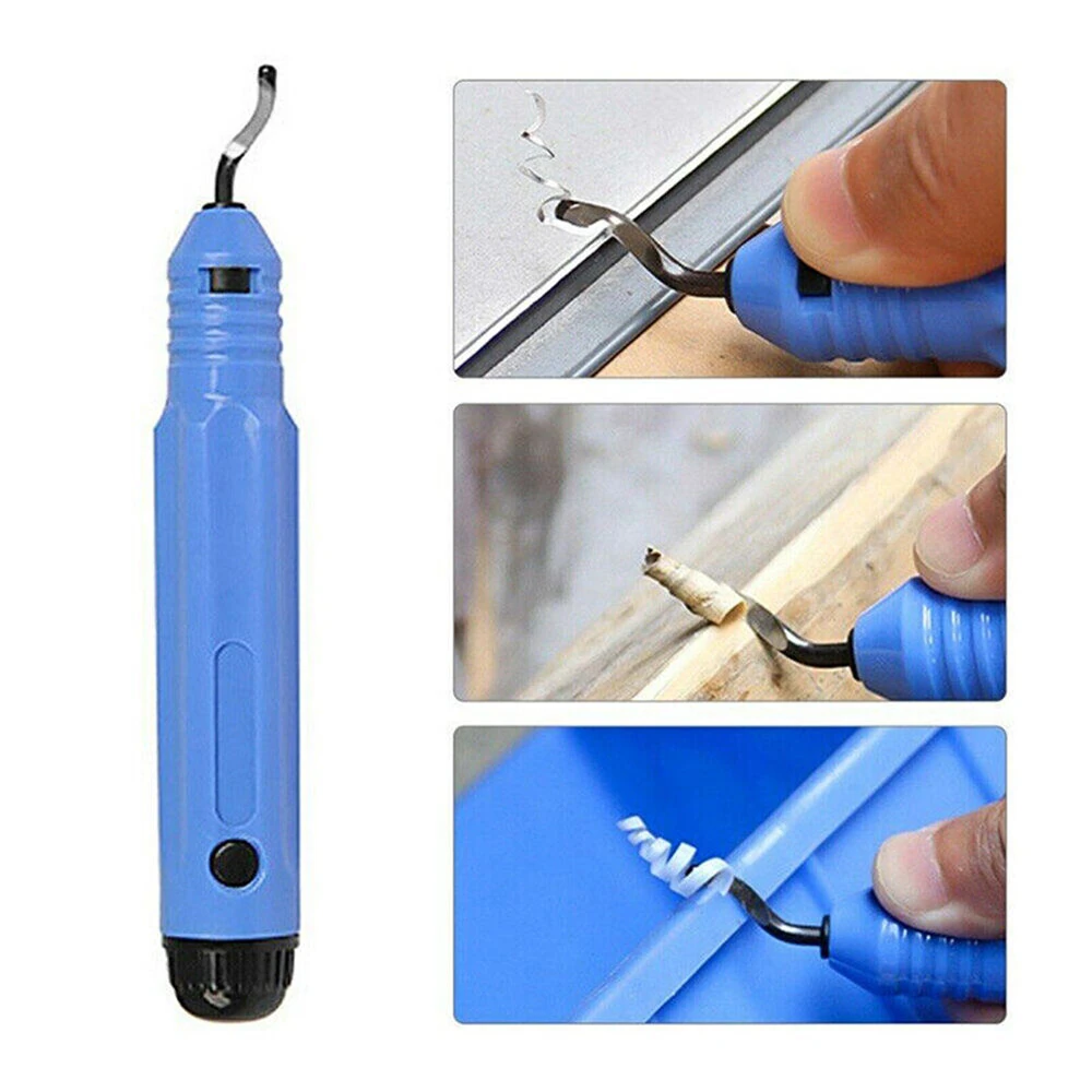 Deburring Tool Kit with 10 Extra Blades and 1 Handle Alloy Burr Removal Tool Multifunctional Burr Edges Removing Hand Tool for Handicrafts Sewing Plastic — view 4