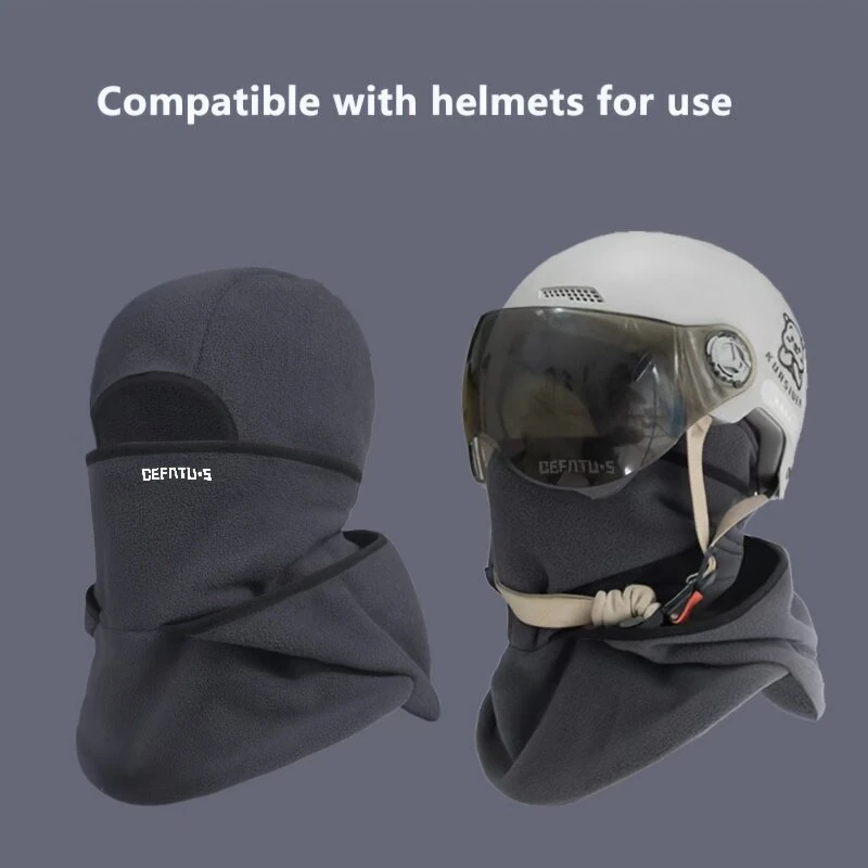 DEFATU·S Full Face Head Cover Two-Layer Hat Design Warm Winter Helmet Liner Windproof Fishing Skiing Hiking Cycling Headgear — view 6