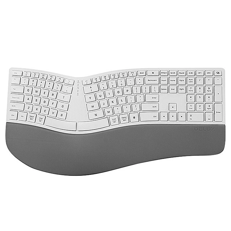 Delux GM909 Ergonomic Keyboard 2.4G Wireless/bluetooth 112 Keys Rechargeable Full Size with Scissor Switch Palm Rest for Windows/Mac — view 3