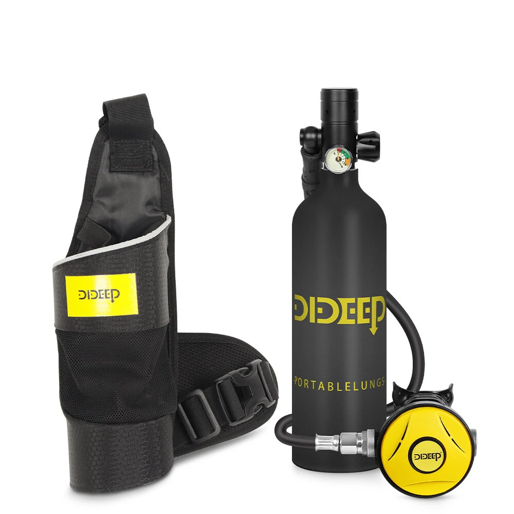DIDEEP X4000Pro 1L Scuba Diving Tank Snorkel Equipment Leisure Outdoor Swimming Spare Oxygen Portable Capacity Use 10-20 Minute with Adapter Diving Goggles Strap Bag — view 6