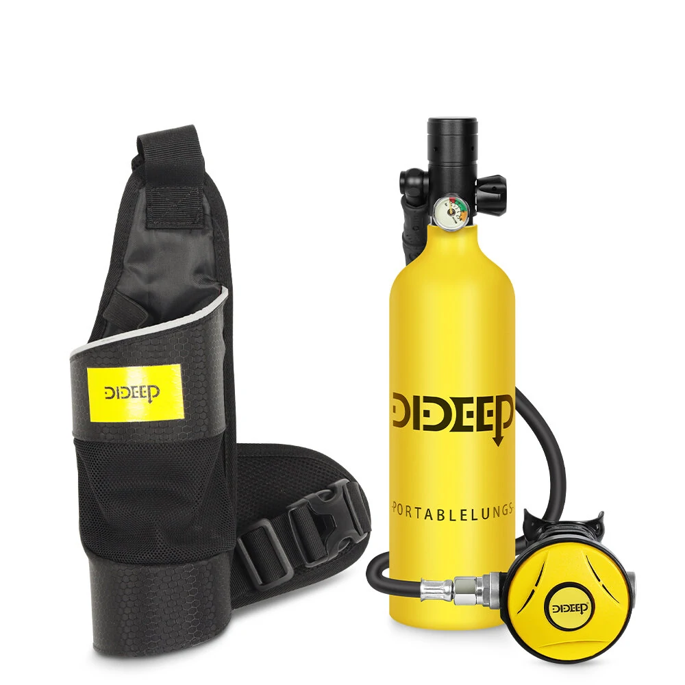 DIDEEP X4000Pro 1L Scuba Diving Tank Snorkel Equipment Leisure Outdoor Swimming Spare Oxygen Portable Capacity Use 10-20 Minute with Adapter Diving Goggles Strap Bag — view 7