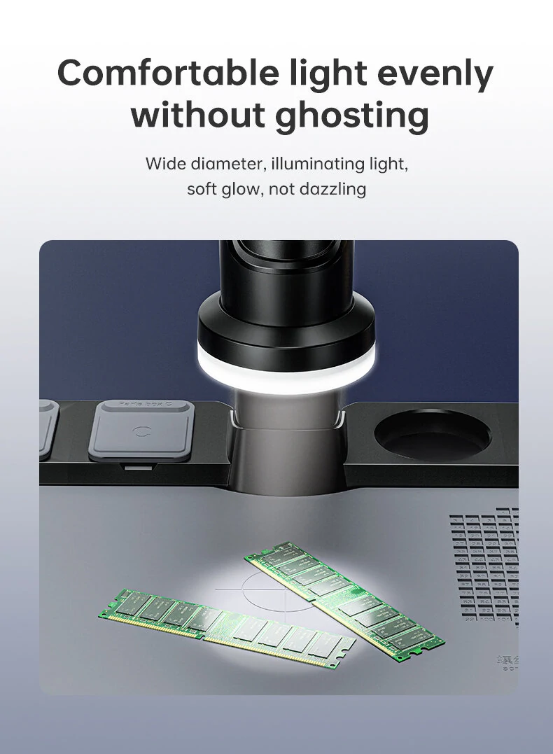 Digital Microscope 1600X 12MP Camera Sensor Coin Microscope 7" Touch LCD Microscope with Wired Remote 28 LED Fill Lights For PC — view 7