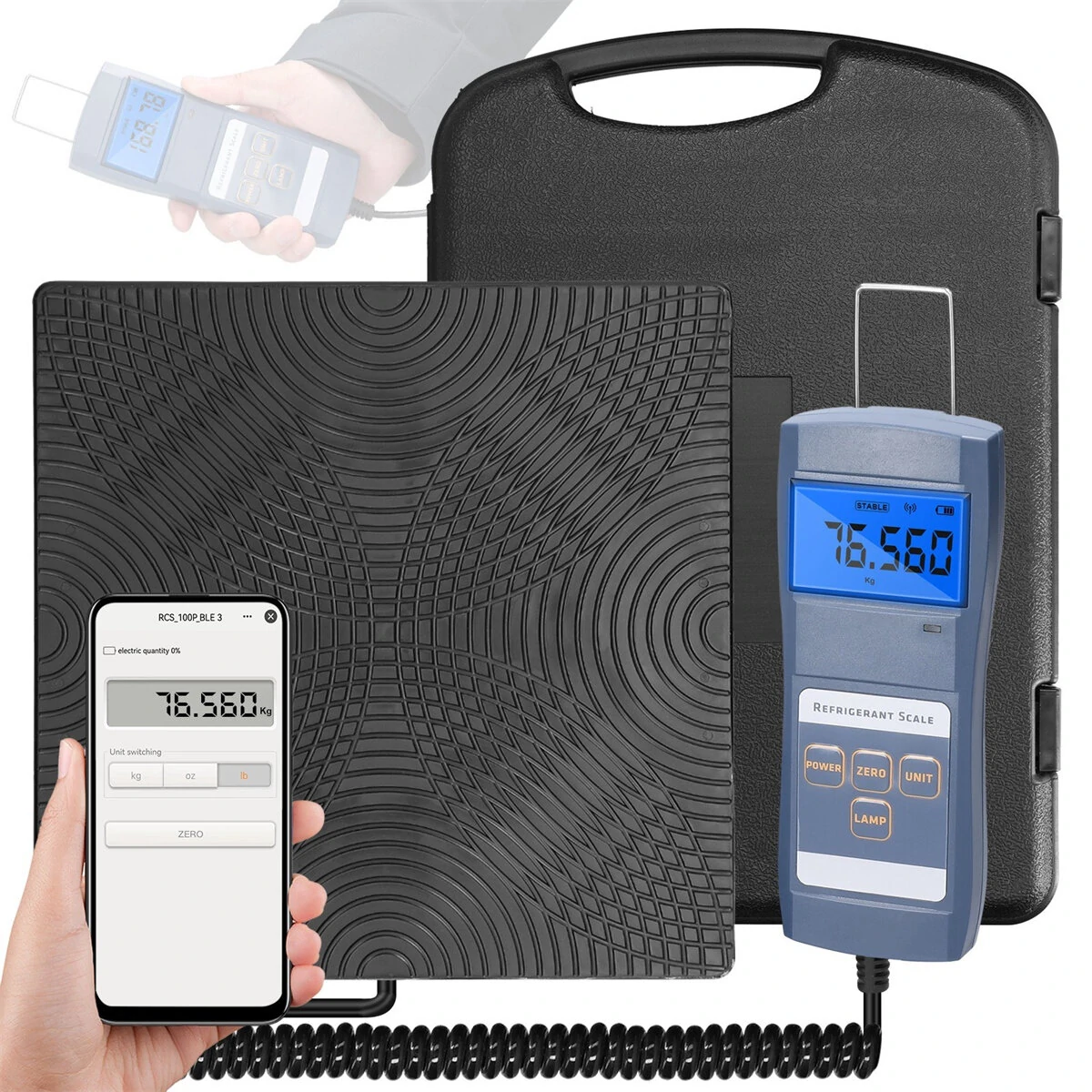 Digital Refrigeration bluetooth Scale 90kg High Capacity Electronic Weighing Scale for Refrigerants Refilling Central Air-conditioning and Refrigeration Equipment Fluoridation Tools — image 1