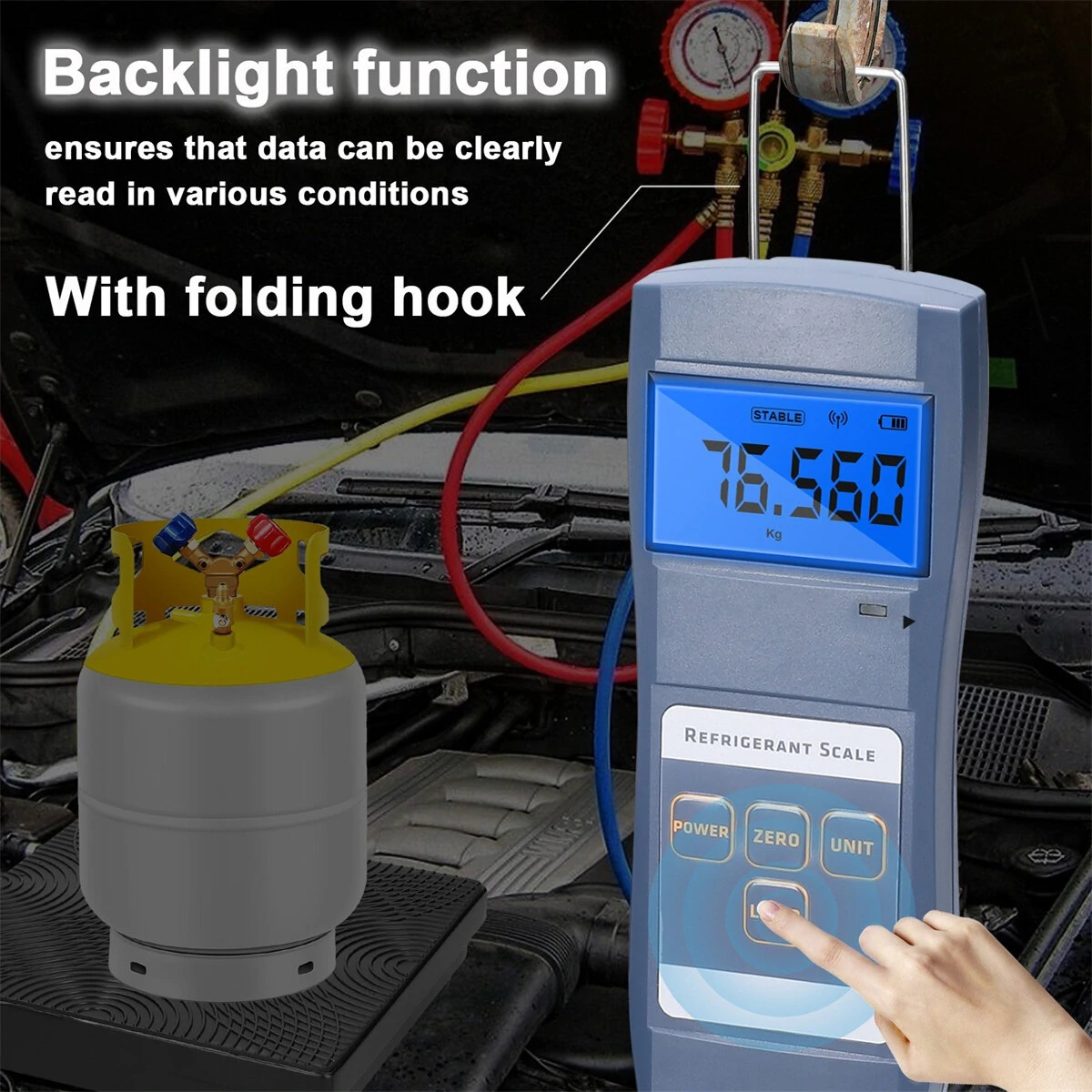 Digital Refrigeration bluetooth Scale 90kg High Capacity Electronic Weighing Scale for Refrigerants Refilling Central Air-conditioning and Refrigeration Equipment Fluoridation Tools — view 7