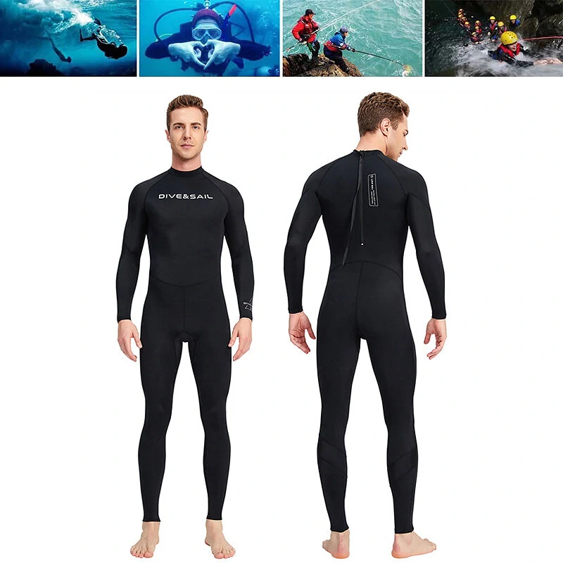 DIVE&SAIL UPF50+ Men's One Piece Long Sleeve Wetsuit UV Protection Soft Skin-Friendly Breathable Quick Dry Diving Suit Set Suitable for Swimming Snorkeling Surfing — DIVE SAIL