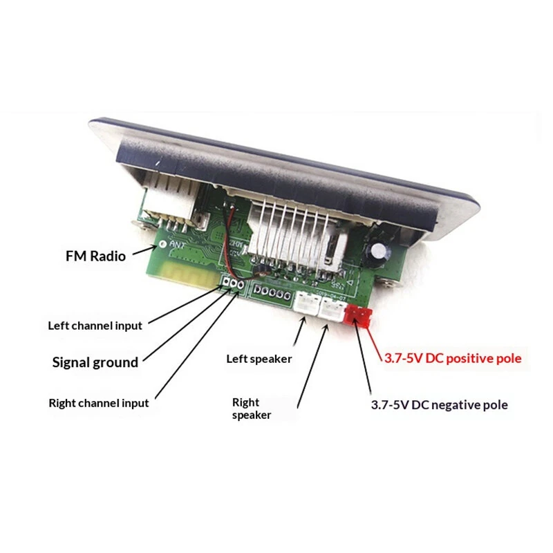 DIY Audio Bluetooth 5.0 Speaker Kit FM Radio USB/SD/AUX Dual Speakers DC 3.7-5V Remote Control Amplifier Speaker Building Kit — view 7