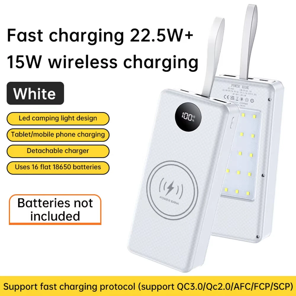 DIY Battery Holder Box 16*18650 22.5W+15W 20000mAh Power Bank Case Storage Box Dual USB Type-C 22.5W Fast Charging 15W Wireless Charging — view 6