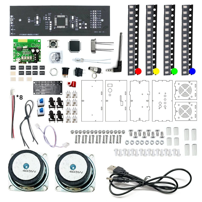 DIY bluetooth APP Speaker Kit with Colorful Spectrum Stereo Sound Adjustable Light Electronic Welding Kit — view 2