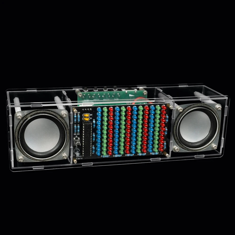 DIY Bluetooth Speaker Kit WK-56-90 LED Music Spectrum 3W Dual Channel MH-M18 Amplifier Acrylic Housing DC5V Soldering Practice Portable Wireless Audio System — view 3