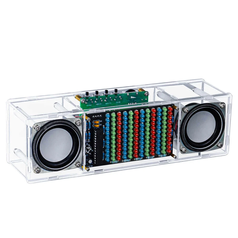 DIY Bluetooth Speaker Kit WK-56-90 LED Music Spectrum 3W Dual Channel MH-M18 Amplifier Acrylic Housing DC5V Soldering Practice Portable Wireless Audio System — view 6