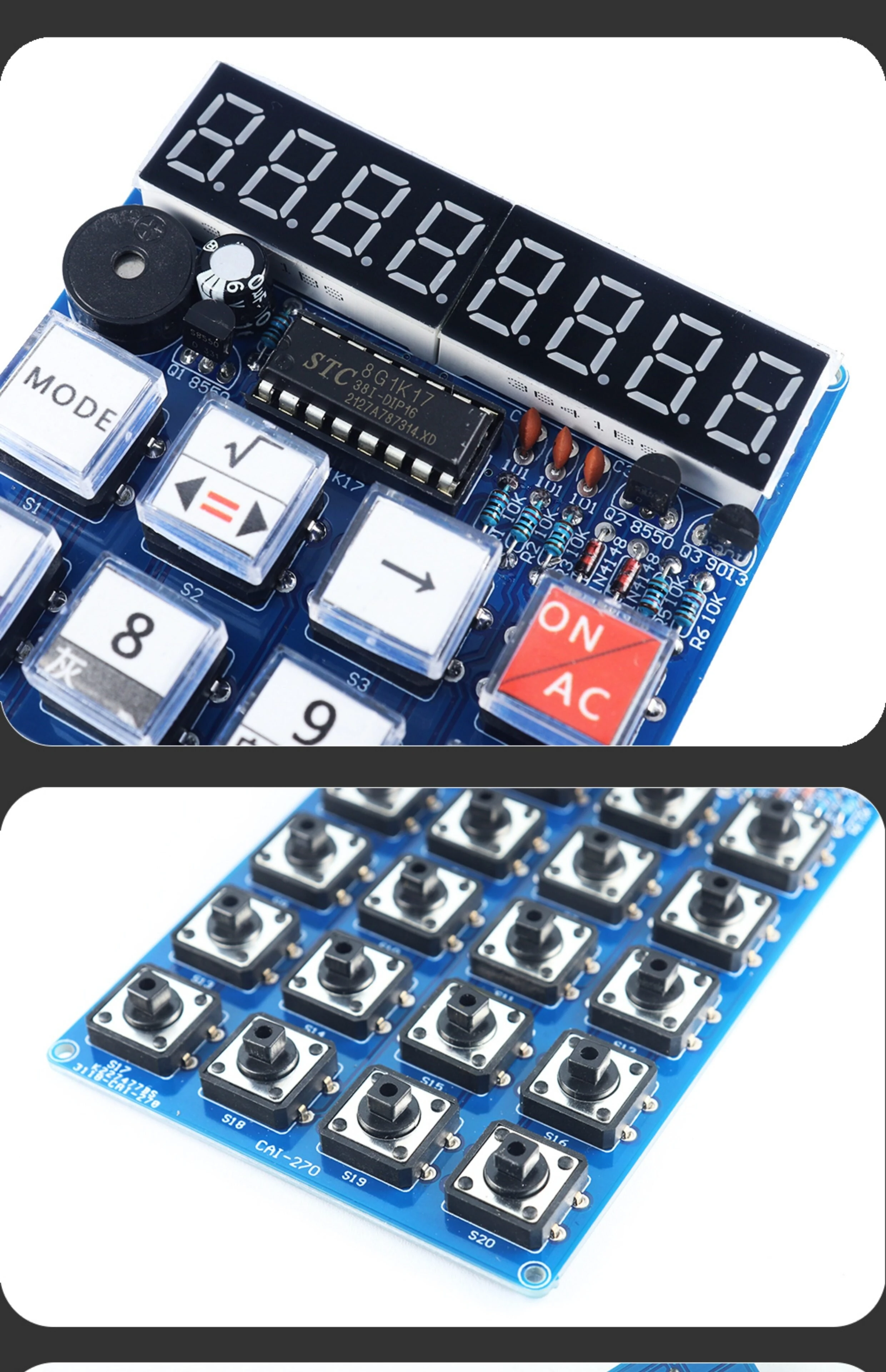 DIY Calculator Kit LED Digital Tube Display 51 MCU Electronic Calculators Kits for School Soldering Practice Training — view 4