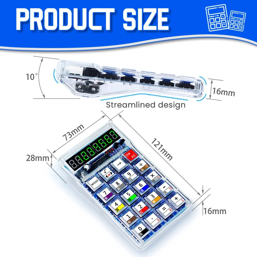 DIY Calculator Kit LED Digital Tube Display 51 MCU Electronic Calculators Kits for School Soldering Practice Training — view 6