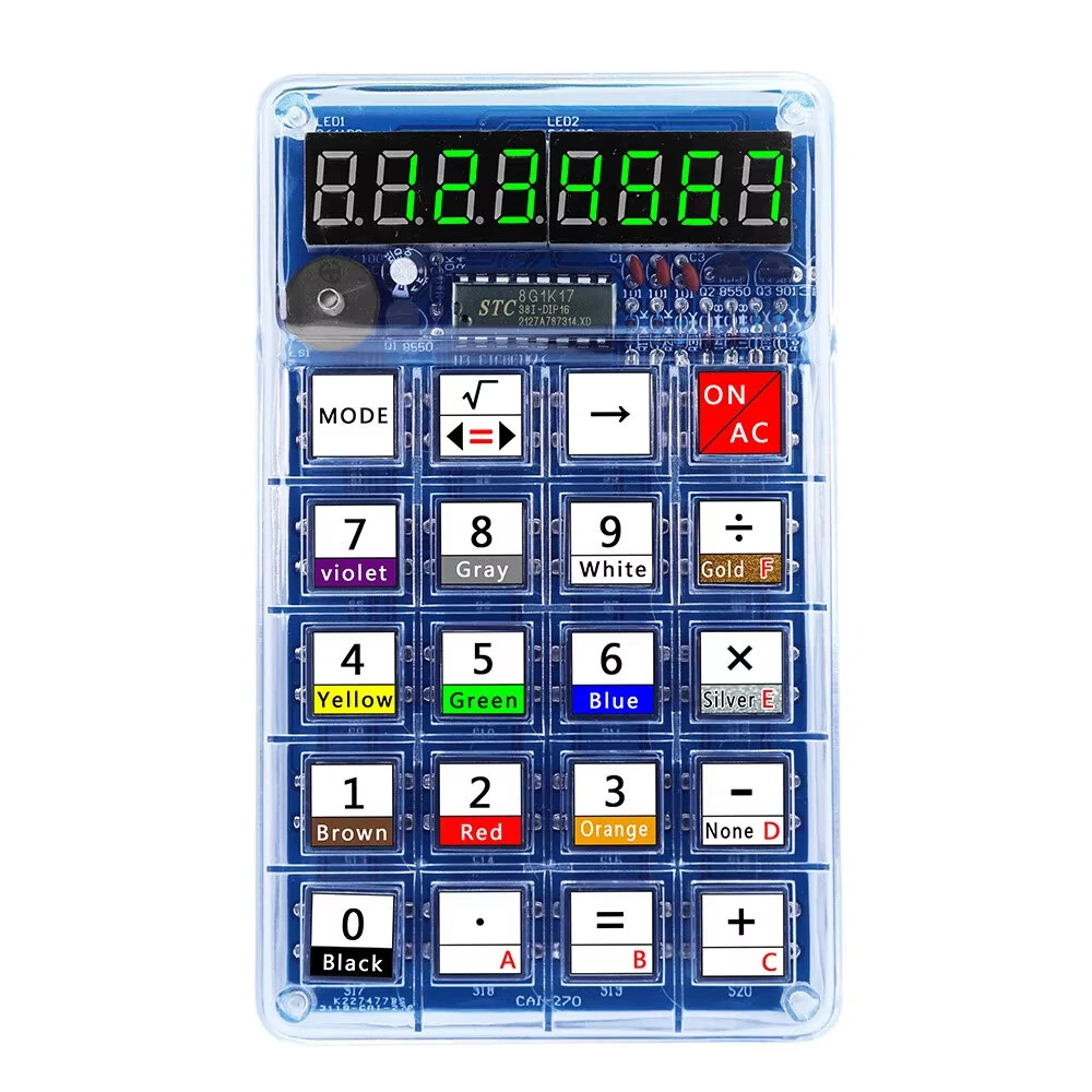 DIY Calculator Kit LED Digital Tube Display 51 MCU Electronic Calculators Kits for School Soldering Practice Training — view 7