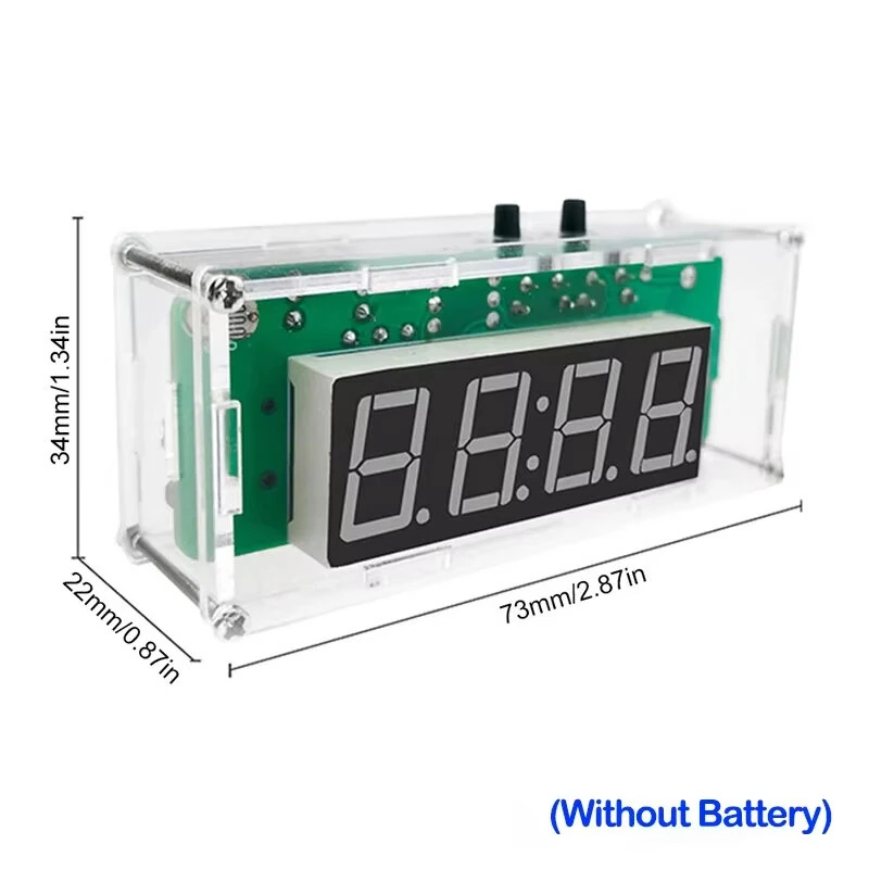 DIY Digital Clock Kit Multifunctional DS1302 USB Nixie Tube Display with Alarm Temperature Memory Brightness — view 4