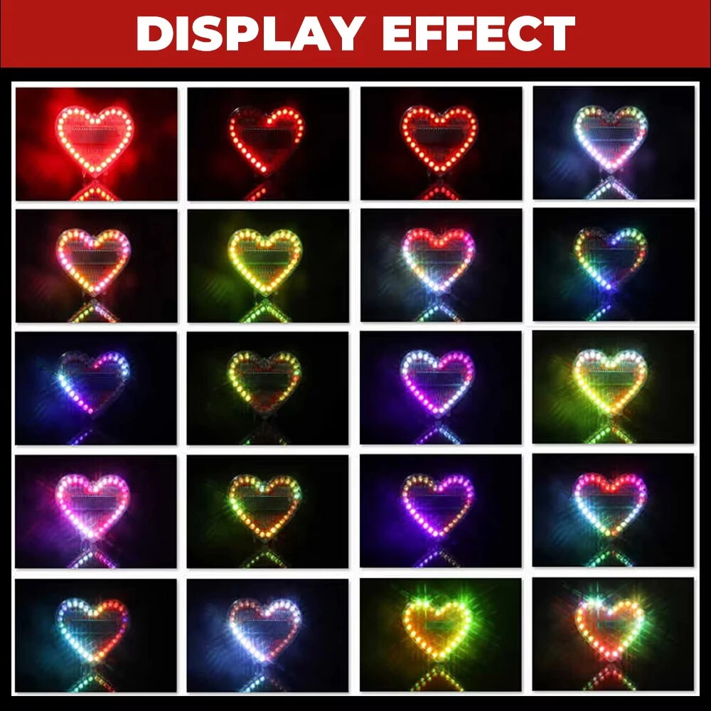 DIY Electronic Kit Heart-Shaped LED Flow Light 32/25 LEDs Colorful Light FR-4 Circuit Board Battery Powered Educational Project Electronics Soldering Practice — view 4