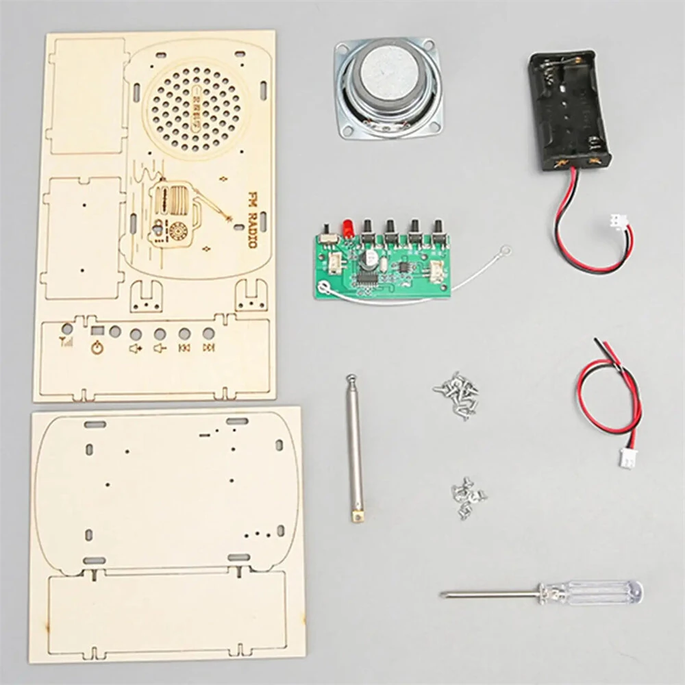 DIY Handmade Wood Radio Kit Educational STEM Electronic Learning Toy Radio for Assembly Scientific Experiment — view 2