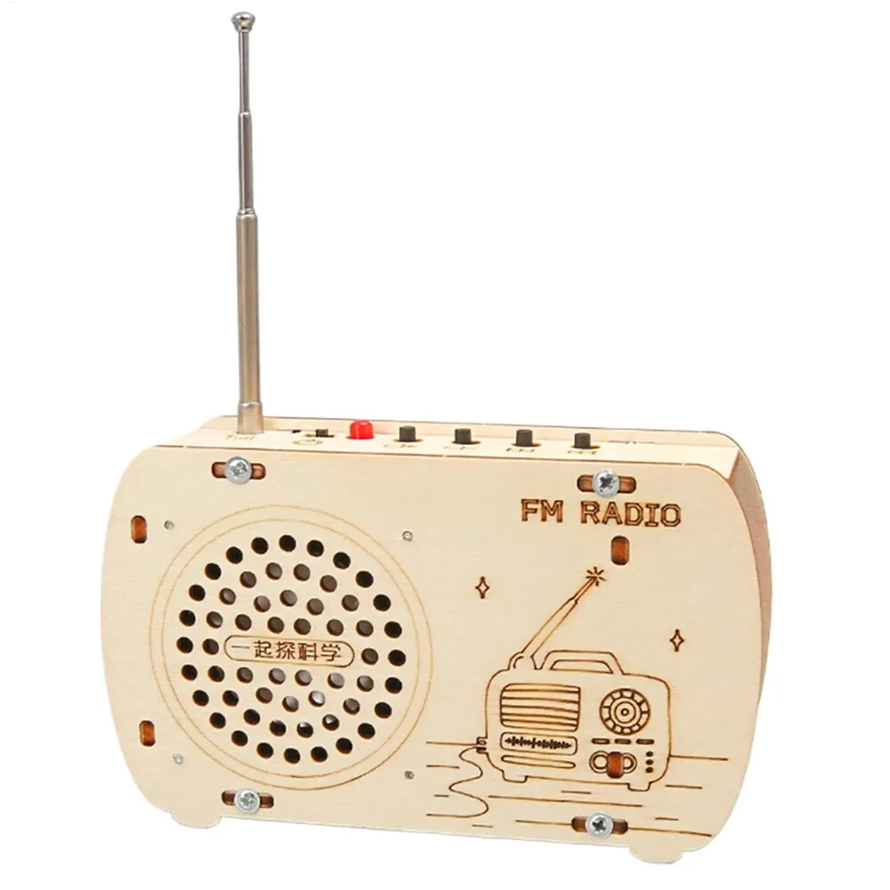 DIY Handmade Wood Radio Kit Educational STEM Electronic Learning Toy Radio for Assembly Scientific Experiment — view 4