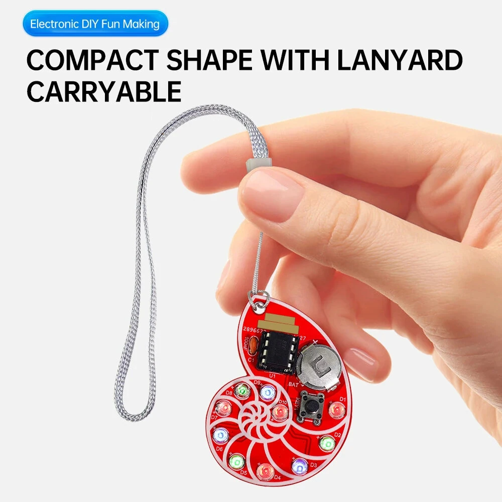 DIY LED Seashell Design SMD SMT Electronic Kit With Lanyard for Soldering Practice Learning Gifts For Soldered Practise — view 4
