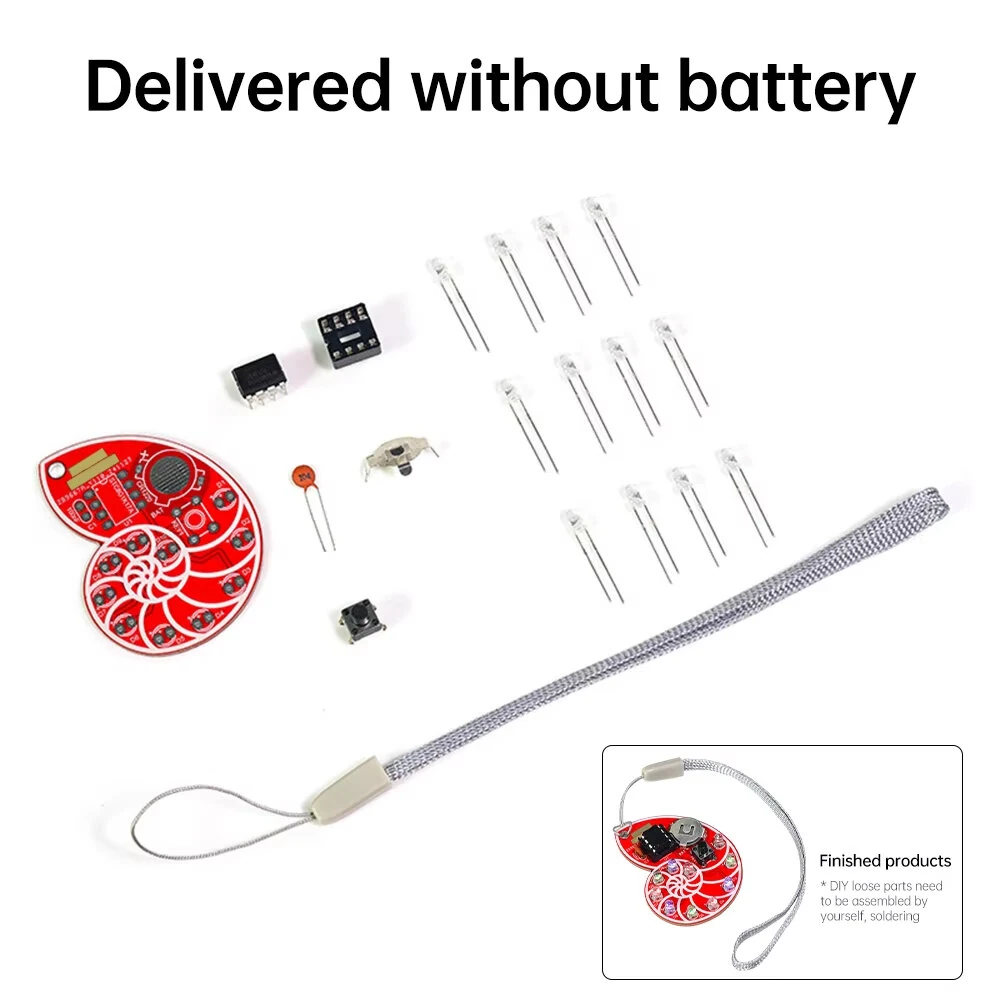 DIY LED Seashell Design SMD SMT Electronic Kit With Lanyard for Soldering Practice Learning Gifts For Soldered Practise — view 5