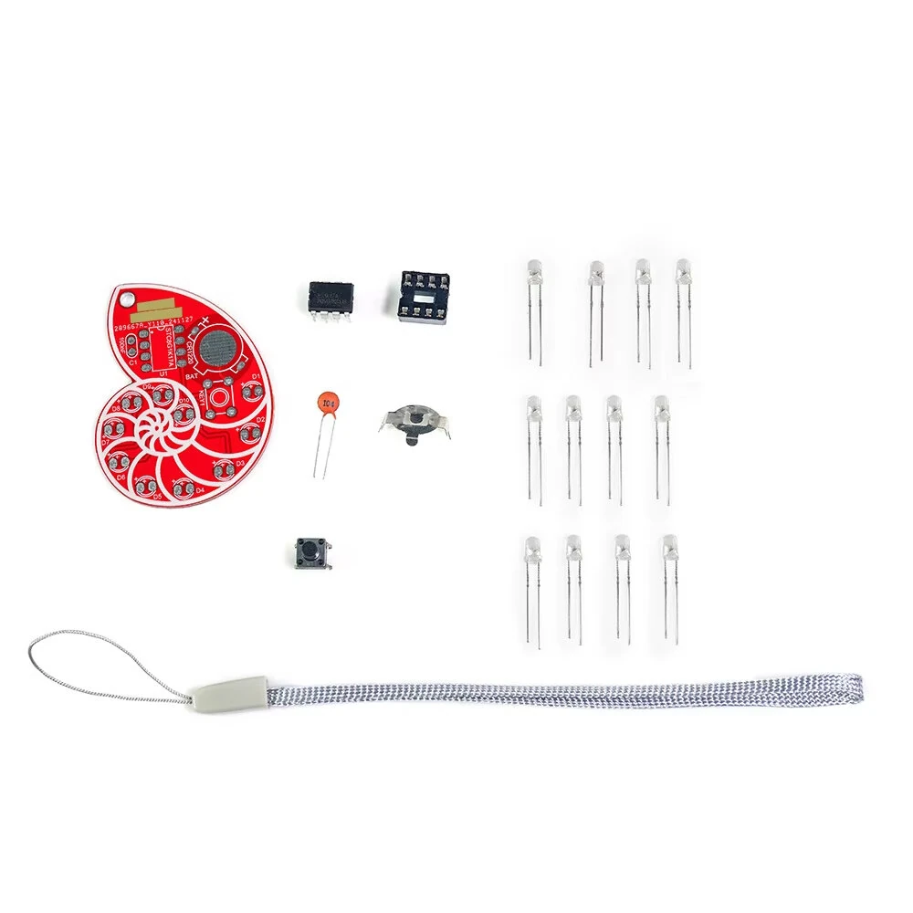 DIY LED Seashell Design SMD SMT Electronic Kit With Lanyard for Soldering Practice Learning Gifts For Soldered Practise — view 6