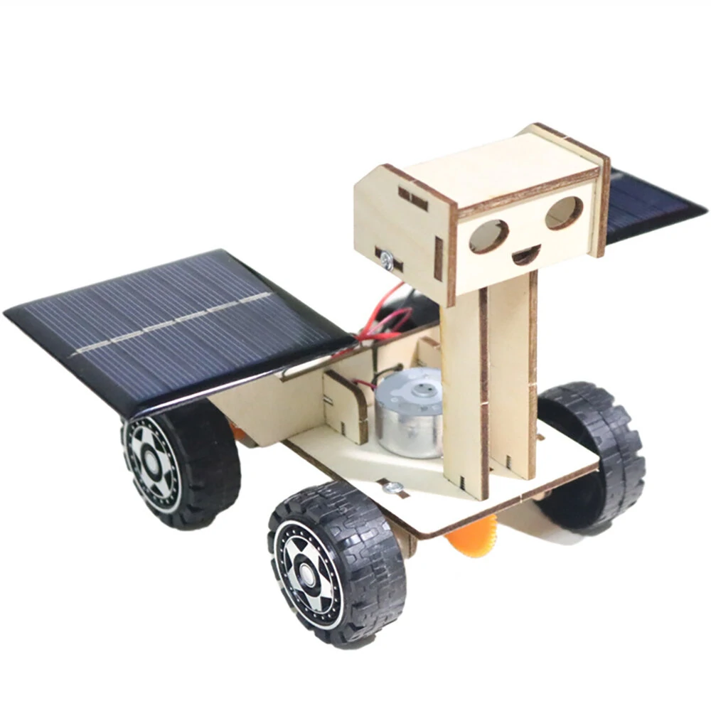 DIY Solar Lunar Rover Car Educational Toy Wooden Kit Solar-Energy Powered Kids Students Children Science — view 2
