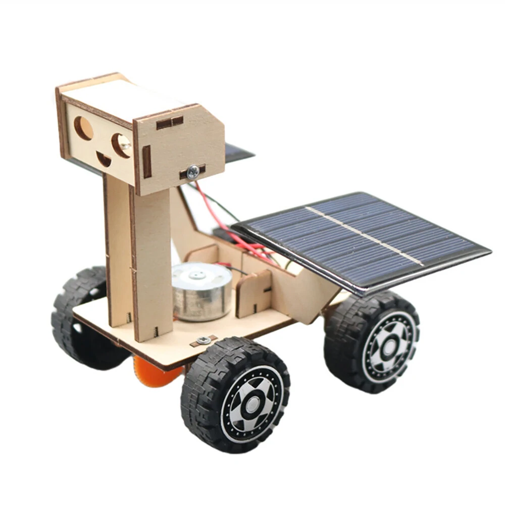 DIY Solar Lunar Rover Car Educational Toy Wooden Kit Solar-Energy Powered Kids Students Children Science — view 3