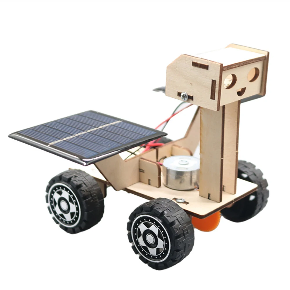 DIY Solar Lunar Rover Car Educational Toy Wooden Kit Solar-Energy Powered Kids Students Children Science — view 4