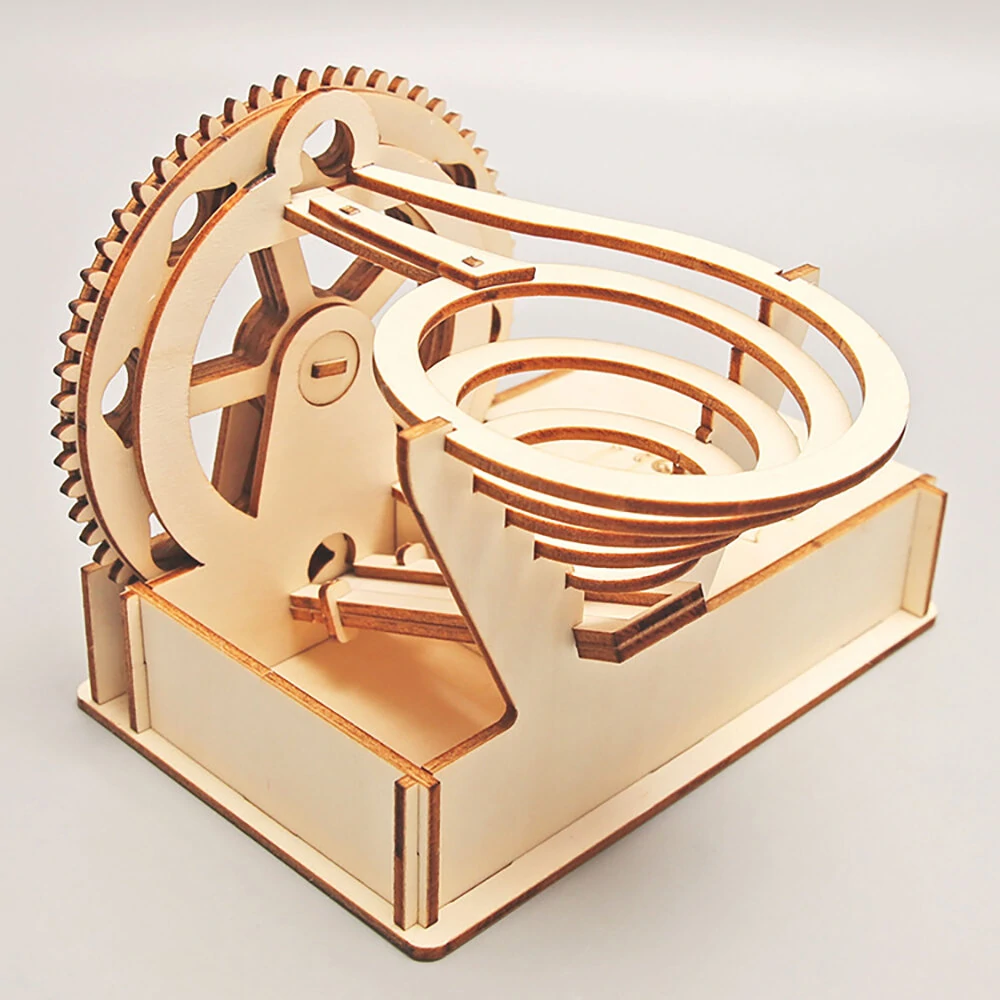 DIY Technology Small Production Wooden Electric Track Steel Ball Slide for Primary Secondary School Students Handmade Building Block Assembly Toys — view 5