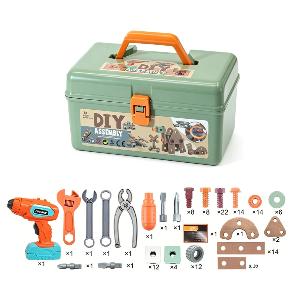 DIY Tool-Themed Assembly Toy Simulation Electric Drill Screw Removal Multi-Functional Education Tool Kit for Kids Birthday Christmas Gift — view 2